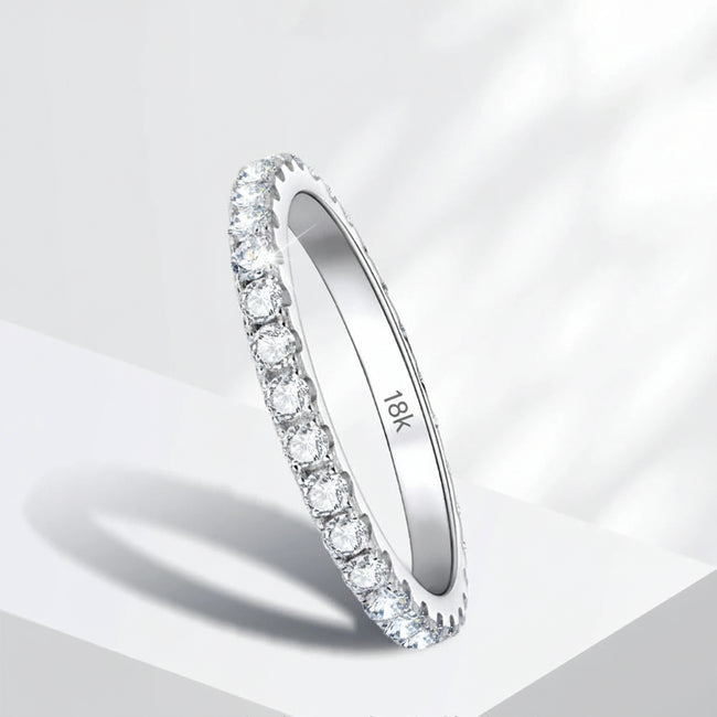 2MM Moissanite Ring – 925 Sterling Silver Elegant Jewelry Hover Image