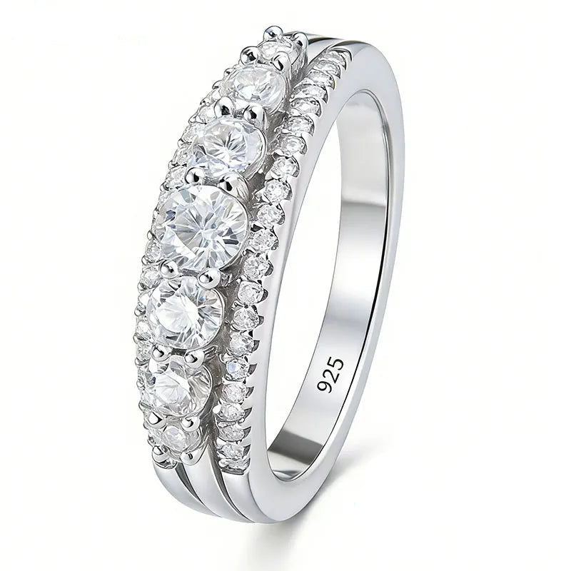 Moissanite Eternity Wedding Ring – 925 Sterling Silver