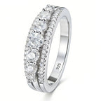 Moissanite Eternity Wedding Ring – 925 Sterling Silver