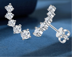 D Color Moissanite Stud Earrings – 925 Sterling Silver, GRA Certified