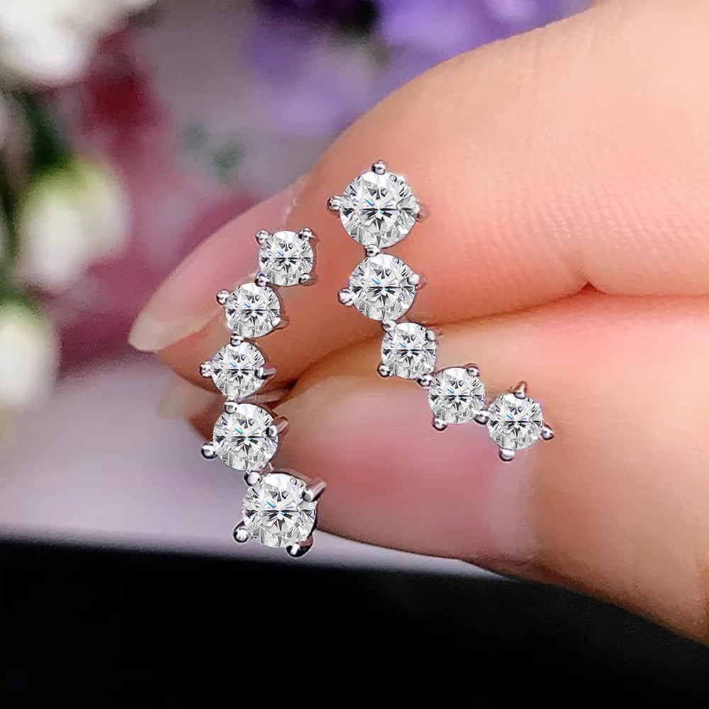 D Color Moissanite Stud Earrings – 925 Sterling Silver, GRA Certified