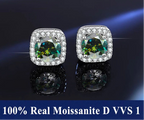 S925 Sterling Silver Moissanite Stud Earrings – Unisex Fine Jewelry