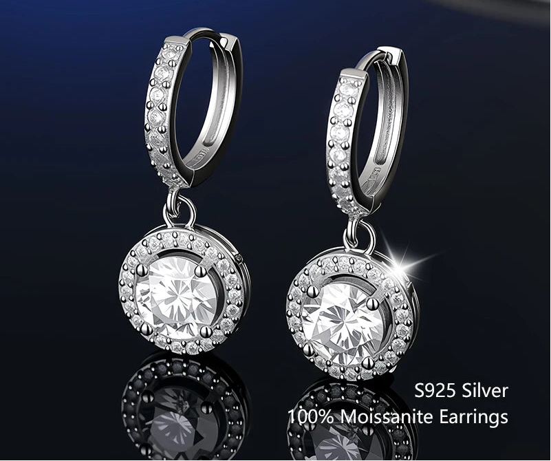 S925 Sterling Silver Moissanite Stud Earrings – Unisex Fine Jewelry