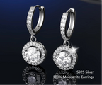 S925 Sterling Silver Moissanite Stud Earrings – Unisex Fine Jewelry