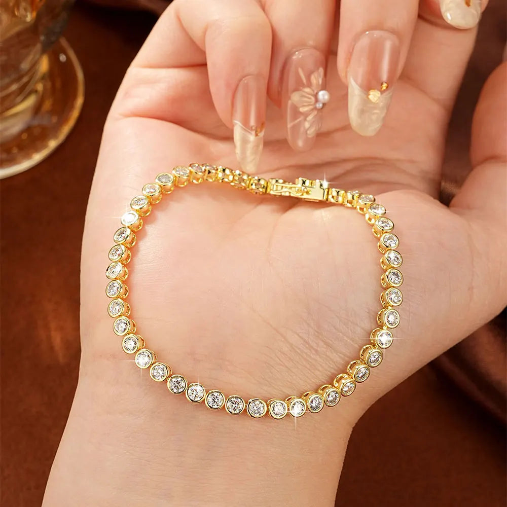 D VVS1 Moissanite Tennis Bracelet – 14K Gold Filled