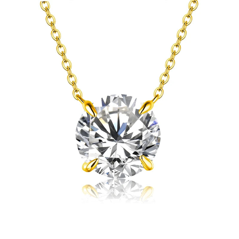 1CT Moissanite Pendant Necklace – 925 Sterling Silver