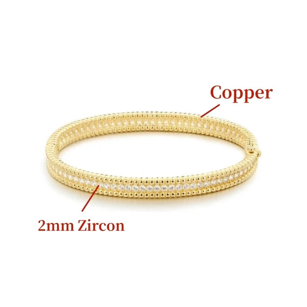 Moissanite Bangle Bracelet – S925 Silver, 18K Gold Plated