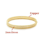 Moissanite Bangle Bracelet – S925 Silver, 18K Gold Plated