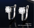 S925 Sterling Silver Moissanite Stud Earrings – Unisex Fine Jewelry