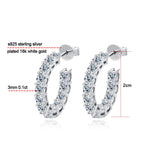 D VVS1 Moissanite Hoop Earrings – 925 Sterling Silver, GRA Certified