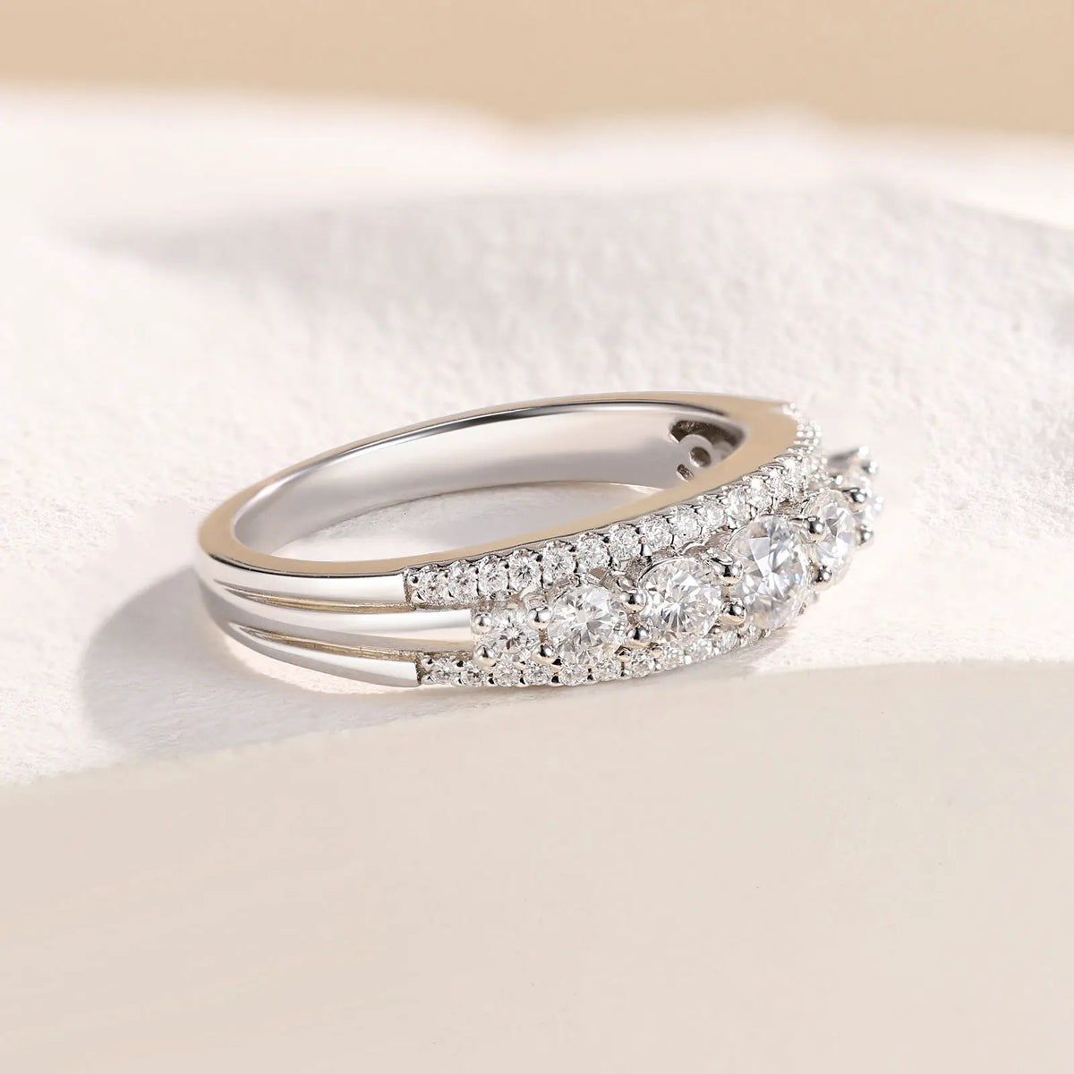 Moissanite Eternity Wedding Ring – 925 Sterling Silver