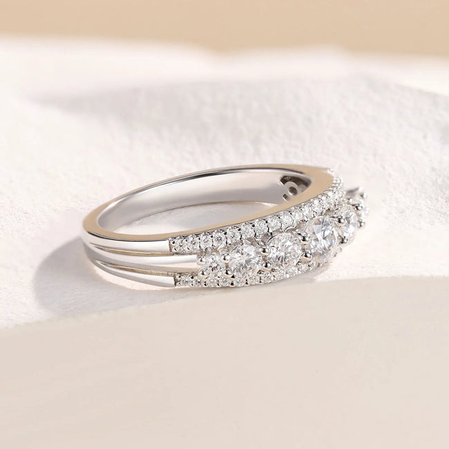 Moissanite Eternity Wedding Ring – 925 Sterling Silver Main Image
