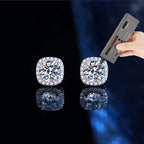 S925 Sterling Silver Moissanite Stud Earrings – Unisex Fine Jewelry