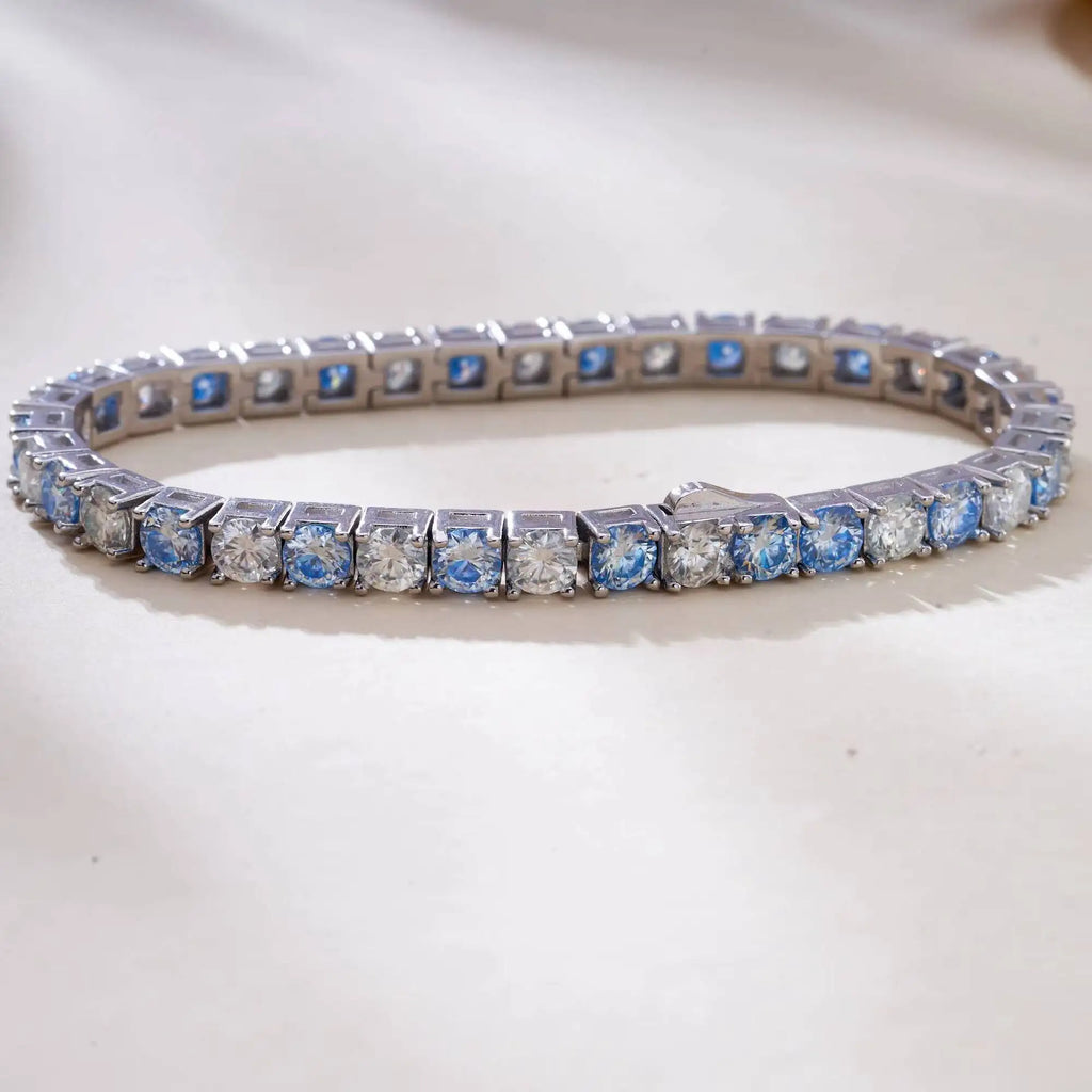 D VVS1 Moissanite Tennis Bracelet – 925 Sterling Silver, 4MM