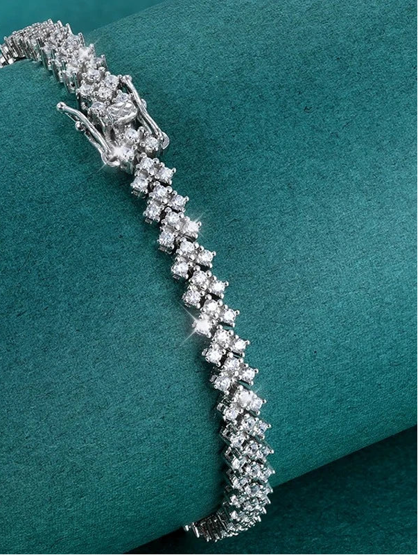 D VVS1 Moissanite Tennis Bracelet – 925 Sterling Silver