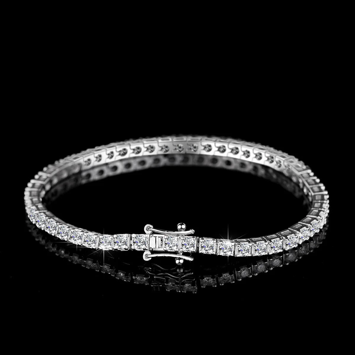 Moissanite Tennis Bracelet – 925 Sterling Silver, GRA Certified