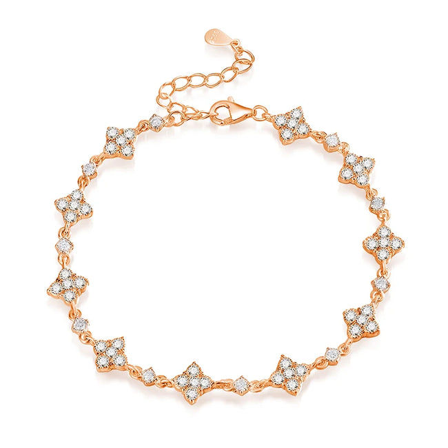 Moissanite Chain Bracelet – S925 Sterling Silver, Luxury Sparkle Hover Image