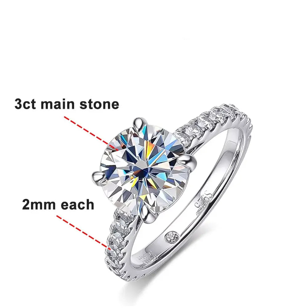 Luxury Moissanite Engagement Ring – 925 Sterling Silver