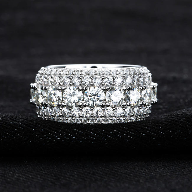 8.46CTTW Moissanite Iced-Out Ring – 925 Sterling Silver Hover Image