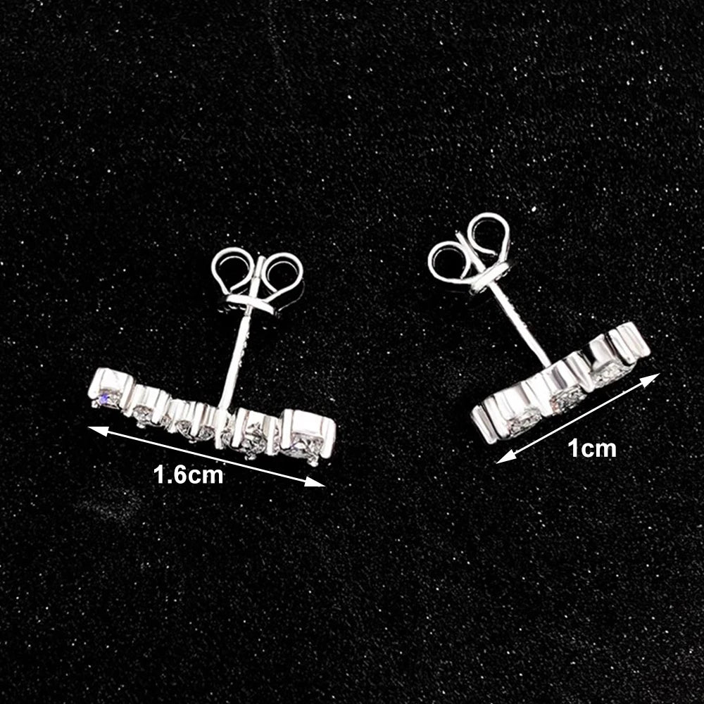 D Color Moissanite Stud Earrings – 925 Sterling Silver, GRA Certified
