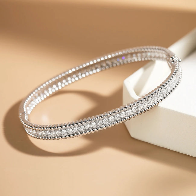 2MM D Moissanite Hoop Bangle – S925 Sterling Silver Main Image
