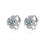 1CT D-Color Moissanite Clover Earrings – S925 Sterling Silver