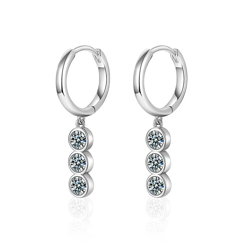 S925 D-Color Moissanite Dangle Earrings – Elegant Fringe Design
