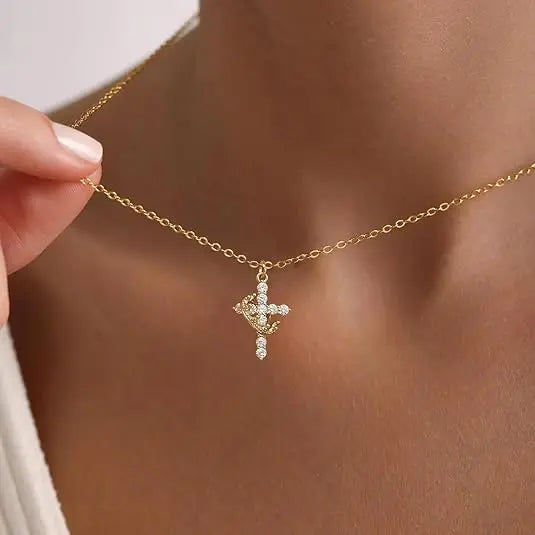 Crown Cross Necklace Main Image