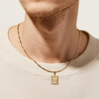 14K Gold Plated Square Letter Capital Necklace