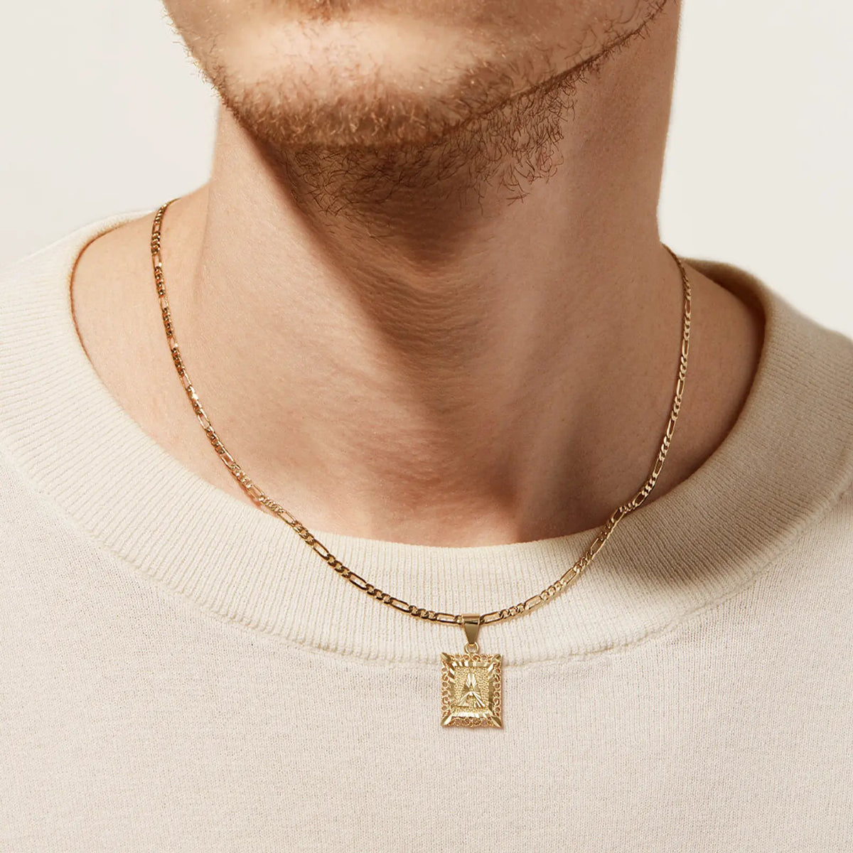 14K Gold Plated Square Letter Capital Necklace